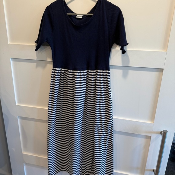 Navy Striped Ship'n Shore Sport Dress - Picture 1 of 7
